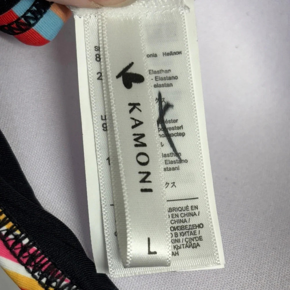 NWT Kamoni Bikini Stripe Top Black Bottom - Picture 11 of 16